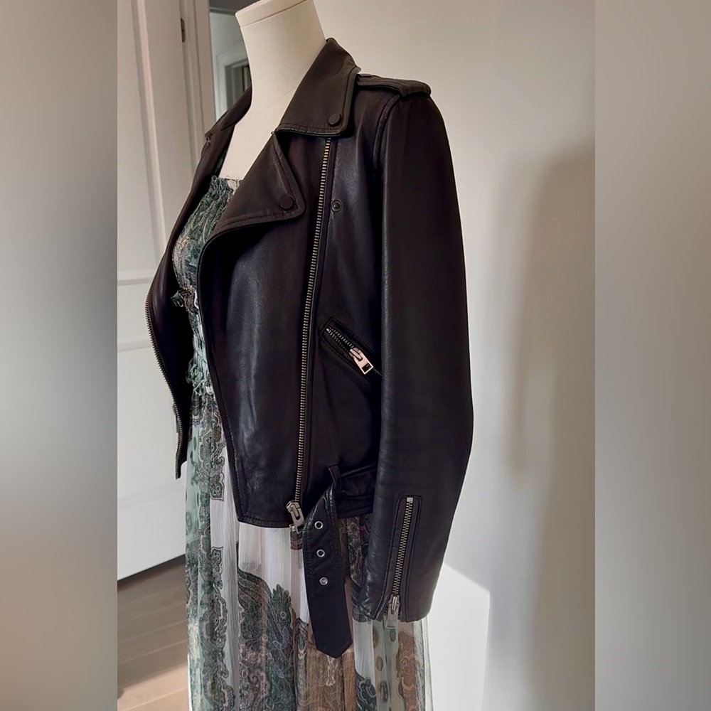 AllSaints Balfern Leather Biker Jacket - Picture 8 of 10
